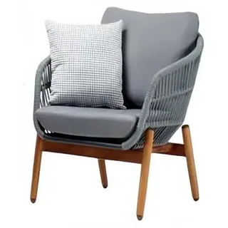 Sessel Modern Beige Couch Relax Hochwertig Rattan Lounge Polster Sitzer Luxus - Beige