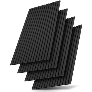 Juskys Wandpaneele Akustik Eiche Dunkelgrau 4 St. 120 x 60 x 1,8 cm