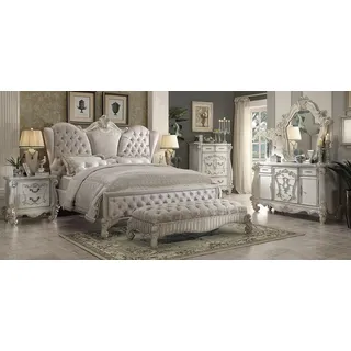 Schminktisch Spiegel Hocker Anrichte Schlafzimmer Kommode 3tlg neu Barock Rokoko - Weiß