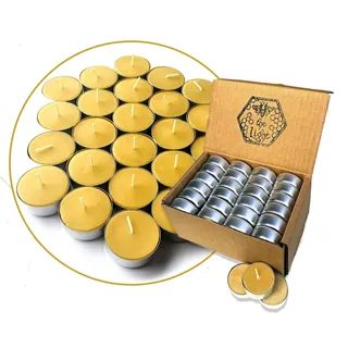 Teelichter aus reinem Bienenwachs, 24 Stück