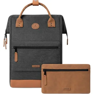 CABAIA Freizeitrucksack Rucksack mit Laptopfach Adventurer Melanged Backpack 23L London dunkelgrau - Dunkelgrau