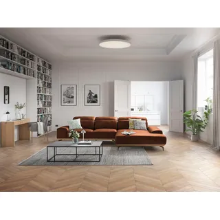 Musterring Wohnlandschaft "MR 2490 Ecksofa mit erstklassigem Sitzkomfort, Long-Life-Leder" Bronze-Fuß, Sitzhöhe 48cm, wahlweise mit Funktionen, Maße 342 x 207 cm, cognac, b