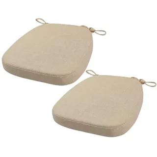 FIOVIP Stuhlkissen mit Riemen abnehmbar, waschbar, doppelte Anti-Rutsch hoch elastisch,Geeignet für Esstische und Stühle(40X38X33CM(3CM),Beige,2 Stück)