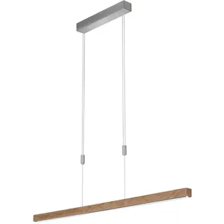 Fischer & Honsel Pendelleuchte Straßburg | Nickelfarben Matt, Eiche Natur | Höhenverstellbar | Stufenlos Dimmbar | Farbtemperatureinstellung | 1x LED 24W, 2700/3350/4000K, 2400lm | EEG: F | 60283