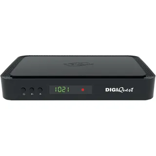 DIGIQuest Tivùsat Combo Q80 4K Decoder Schwarz, aktivierbare Aufnahmefunktion, 2-in-1-Fernbedienung, Tivusat 4k Karte inklusive