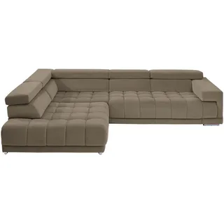 Beldomo Speed Ecksofa , Grau, Greige , Textil , Ottomane links, nicht einzeln stellbar, L-Form , 326x222 cm , Typenauswahl, Stoffauswahl, seitenverkehrt erhältlich , Wohnzimmer, Sofas & Couches, Wohnlandschaften, Ecksofas