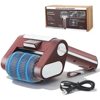 Elektrischer Grillreiniger Borstenfrei,Mit Led,304 Edelstahl Barbecue Reiniger,Kabellos Wiederaufladbar,BBQ Powerbürste Zur Grillreinigung Für Alle Grills Geeignet