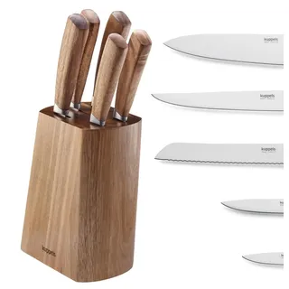 KUPPELS WOOD Messerblock 5-tlg. Braun
