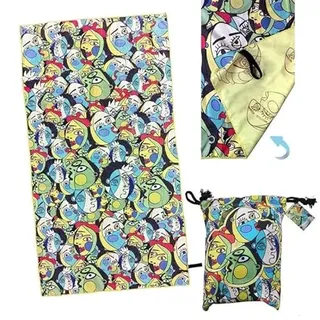 DRW Mikrofaser-Handtuch mit modernen Rosen, mit Tasche, 80 x 1 x 160 cm, bunt, Medidas: 80x1x160 cm