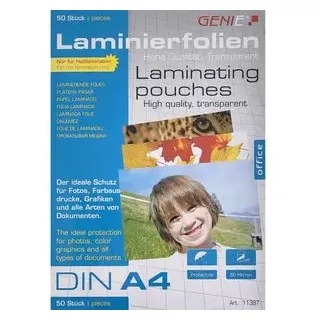 GENIE Laminierfolien glänzend 80 mikron A4