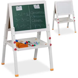 Relaxdays Kinderstandtafel , Holz, Holzwerkstoff , Rechteckig , 39x77x44.5 cm , Dekoration, Malbedarf & Bastelbedarf