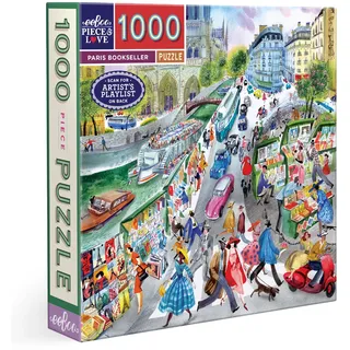 eeBoo Puzzle für Erwachsene, 1000 Teile aus Recycling-Karton, Puzzle über die Bouquinisten von Paris-PZTPBS