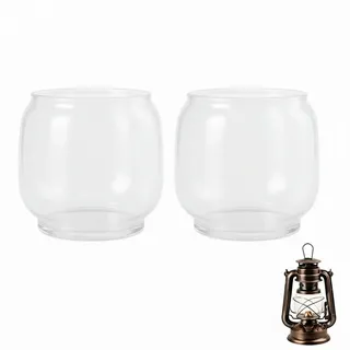 Gatuida 2 Stück Ersatzglas Petroleumlampe Öllampenabdeckung Aus Glas 3.35X2.56X2.17In Vintage Lampenschirm Für Kerosinlampe Winddicht Retro Glaslampenschirm
