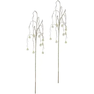 I.GE.A. Kunstzweig »Dekozweig« 2er Set 70cm Acryl Steine Blätter Adventskranz Floristik Deko Zweig