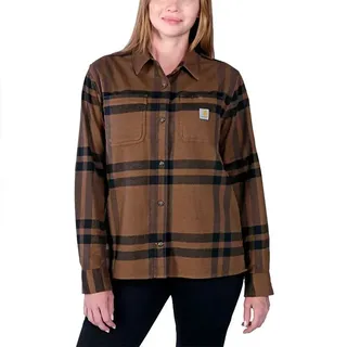 Carhartt Midweight Flannel Plaid Langarmhemd - Carhartt Brown Heather - M