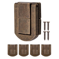 FUXXER® - 4x Verschlüsse für Truhen, Kisten, Boxen, Koffer, Metall-Beschläge, Vintage Messing Design, 30 x 25 mm, bronze