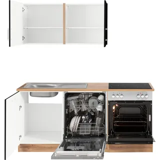kochstation Küchenzeile KS-Tinnum 180 cm schwarz