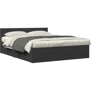 vidaXL Bettgestell mit Kopfteil ohne Matratze Schwarz 160x200 cm