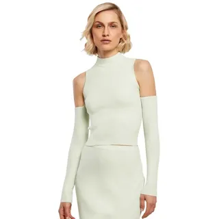 Urban Classics Damen Ladies Rib Knit Cut Out Sleeve Longsleeve T-Shirt, lightmint, L