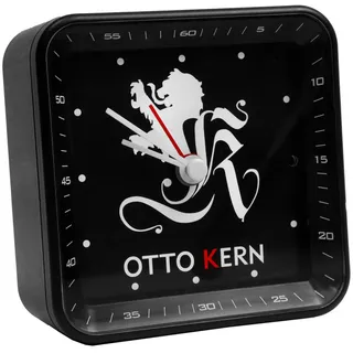 Otto Kern Funkwecker Premiumline DCF77 Funkwecker Reisewecker Analoger Wecker geräuschlos kein Ticken Design Funkwecker - Schwarz