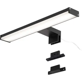 LED Wandleuchte 8W 30 cm IP44 für Bad, Spiegel und Möbel, schlankes, mattschwarzes Aluminium mit neutralweißem Licht
