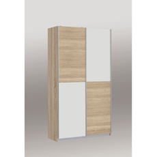 Bild Ohio Mehrzweckschrank mit 2 Türen, Holzwerkstoff, Weiß / Sonoma Eiche dekor, 120 x 42 x 190.5 cm