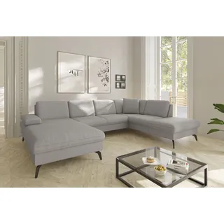 sit&more Wohnlandschaft Polyester U-Form 3-Sitzer Grau