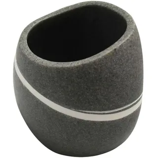 Sadena Zahnputzbecher , Grau , Kunststoff , Steine , 8 cm , Badaccessoires, Zahnputzbecher