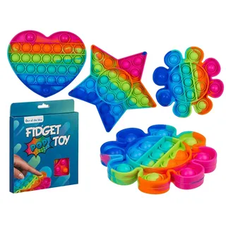 Fidget Pop Toy Rainbow Anti Stress Bubble Pop Trend Push it Stern Herz Blume