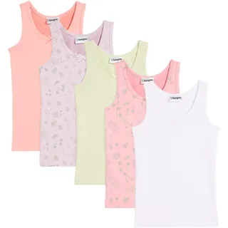 Unterhemd BONPRIX, Jungen, Gr. 140/146, 5 Stk., N-Gr, weiß (pastelle), Obermaterial: 95% Baumwolle, 5% Elasthan, Unterhemden Unterhemd, im 5er-Pack, aus Baumwolle und Elasthan, bequeme Passform