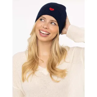 Zwillingsherz Beanie with Heart-Patch Blau