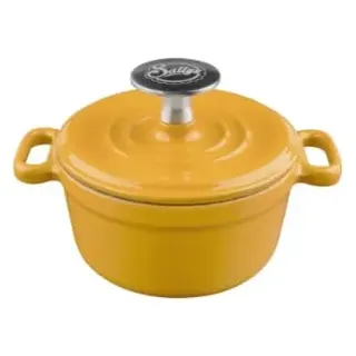 Sallys Gusseisen-Serviertopf 14 cm: Für Erstklassige Wärmeleitung und Langanhaltende Wärmespeicherung, Ofenfest, alle Herdarten... (Mustard Yellow)
