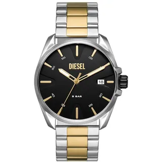 Diesel Herrenuhr Ms9 Quarz/3-Zeiger Datum Uhrwerk 44 mm Gehäusegröße mit Edelstahlarmband DZ2196