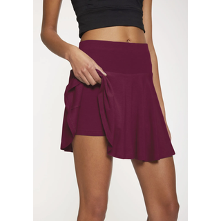 Skort VIVANCE ACTIVE, Damen, Gr. XS (32/34), rot (dunkelrot), Single Jersey, Obermaterial: 95% Viskose, 5% Elasthan, unifarben, Basic, lässig geschnitten ca. Mitte Oberschenkel, Röcke Skort, Tellerrock mit integrierter Shorts für Fitness, Sport und Freizeit, Topseller