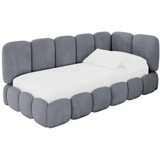 altdecor Jugendbett Avry 90 x 200 cm Textil grau