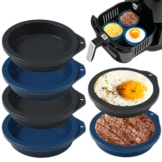 webake Silikonform Heißluftfritteuse Eierform Burger Buns Backform Silikon 10 cm 6 Stück Klein Schichtkuchen Backform