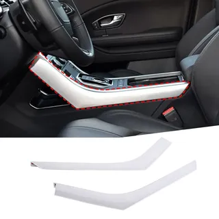 DIYUCAR ABS Kunststoff Mittelkonsole Schalthebel Seite Dekoration Streifen Trim für Land Rover Range Rover Evoque 2012-2018 (Silber)