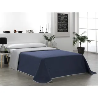 Martina Home Tagesdecke, wendbar, 100% Polyester, Grau, Blau, Bett 105 cm