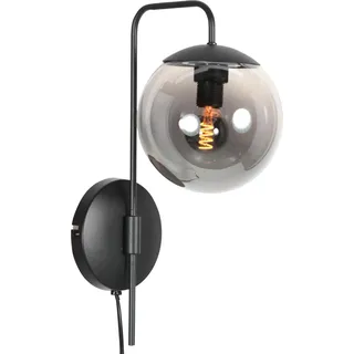 Steinhauer - wandleuchte - Bollique - schwarz - glas metall - bettlampe - E14 - 4609ZW - Schwarz