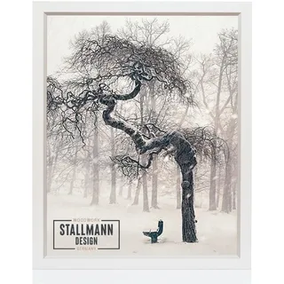Stallmann Design 'My Frames' Bilderrahmen 50 x 75 cm | Farbe: Weiß-Silber | eleganter Rahmen - weißes Finish - Kante silber