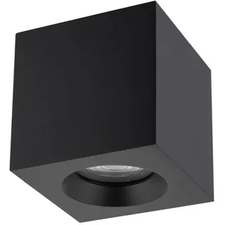 Licht-Erlebnisse Yaxlas Aufbauspot Schwarz GU10 IP44 Aluminium Glas B:8,5 cm Bad