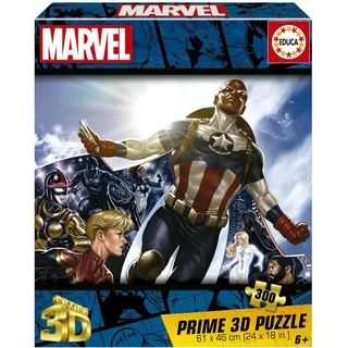 Educa Kinderpuzzle, 300 Teile, Marvel 3D Prime Lenticular Puzzle, Maße: 61 x 46 cm, empfohlen ab 6 Jahren (20346)