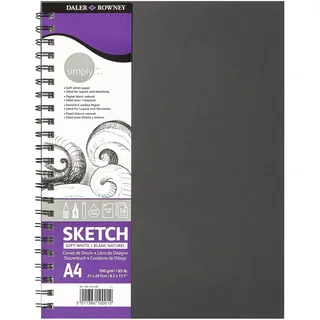 Daler Rowney Skizzenbuch A4 54 Blätter 100 g/m2 Weiß