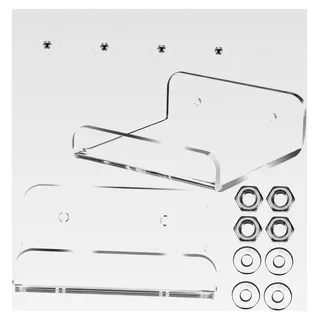 2 Stück Transparentes U-förmiges Wandregal aus Acryl für Badezimmer, Wohnzimmer und Kinderzimmer zur Aufbewahrung von Kosmetik, Schmuck und Kleinteilen