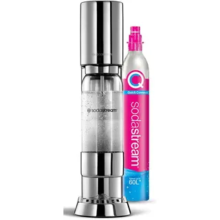 Sodastream Wassersprudler silber + 1 L BPA-freie Kunststoffflasche + Quick Conntect CO2-Zylinder