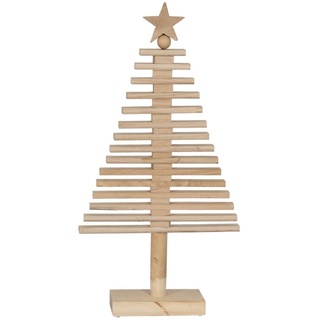 BigBuy Weihnachtsbaum aus Paulonia-Holz – Natürlich, 82 cm