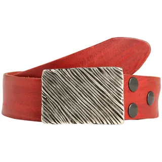 Rettungsring Gürtel Ledergürtel, mit austauschbarer Schließe »Seegras Rechteck«, rot