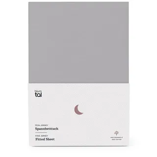 Blumtal Spannbettlaken Jersey-Baumwolle 200 x 200 cm grau 2 St.