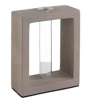 APS 4010 ELEMENT Beton Blumenvase mit Glaseinsatz, 10 x 4,5 x 12,5 cm, 25 ml