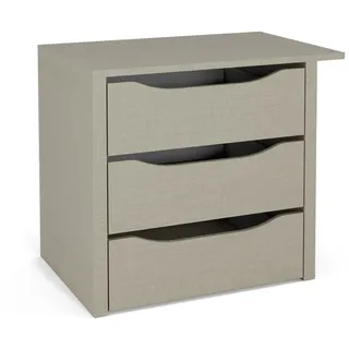 Rauch Möbel ZUBEHÖR, Schubladeneinsatz, mit 3 Schubladen, für Elementbreite 67,5 cm, Farbe Texline Leinenoptik, Maße 66x57x45cm